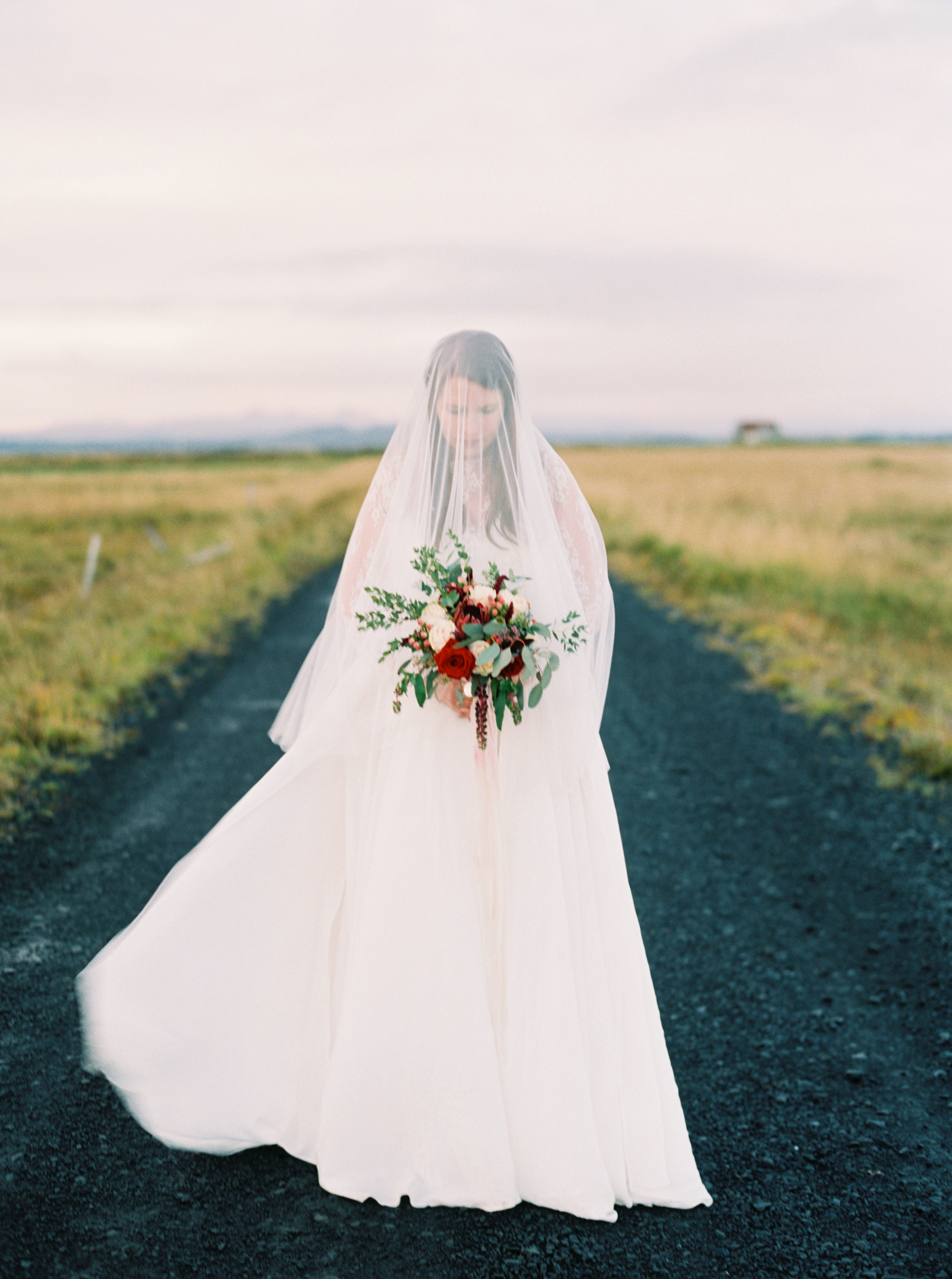 bridal portrait Iceland Wedding At Hotel Budir & the Black Church