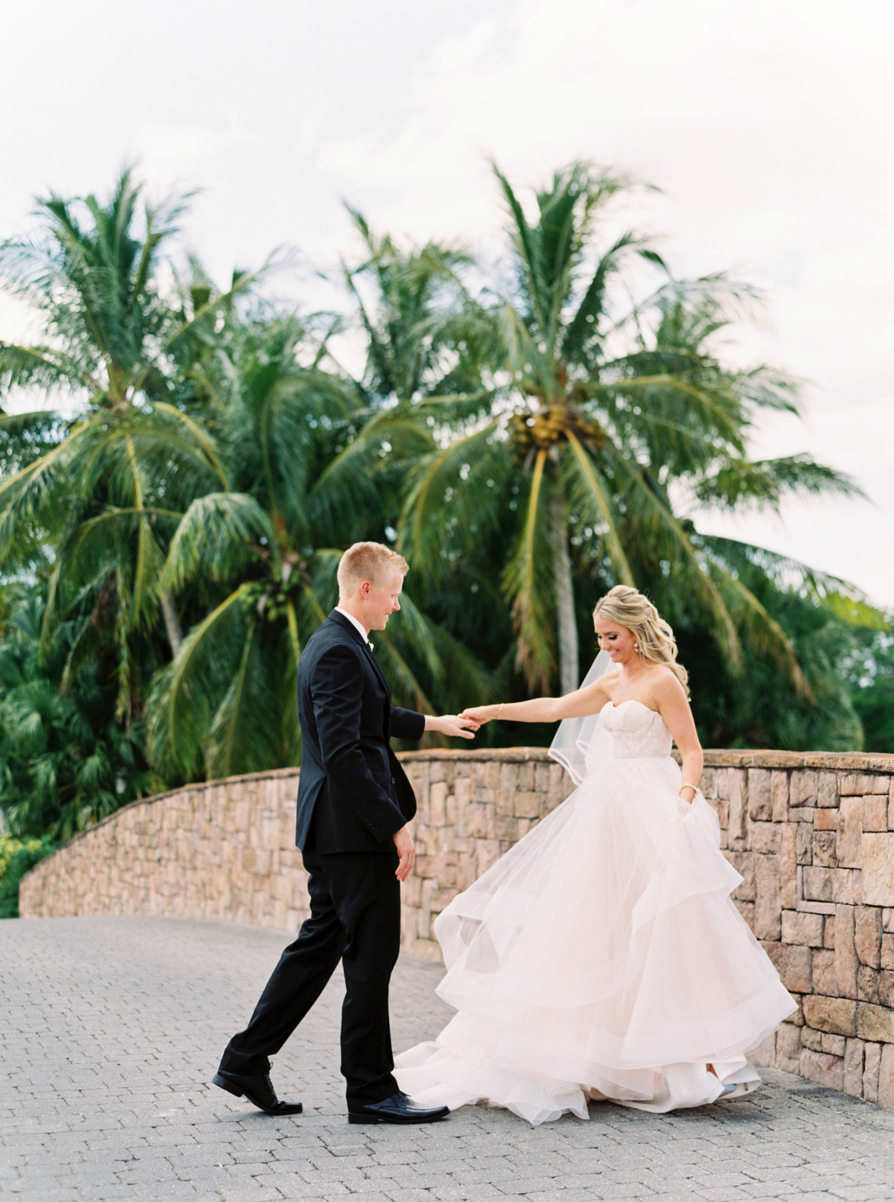 bride and groom at first look Naples Florida Wedding 