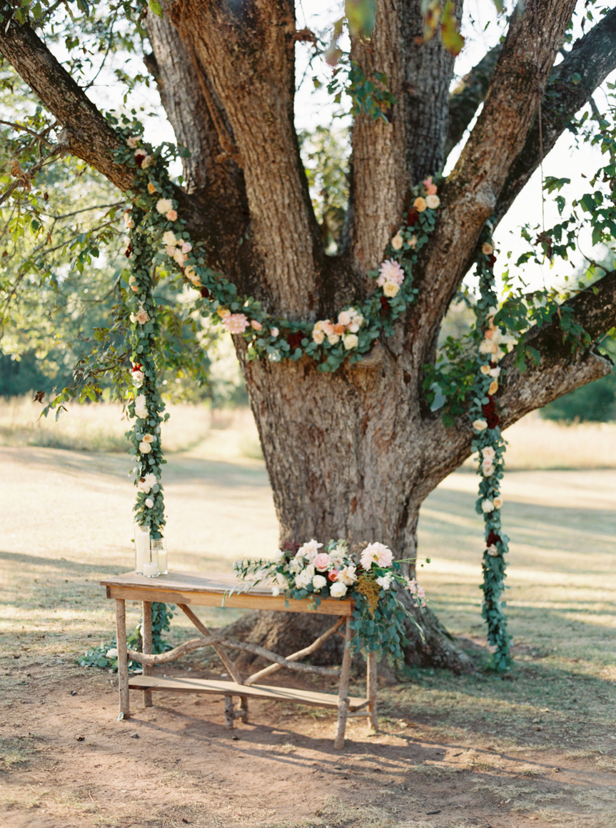 floral wedding altar at Vinewood Plantation Wedding in Newnan GA