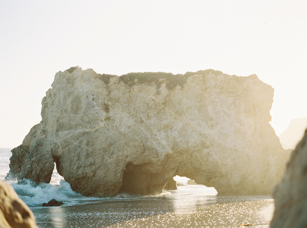 California rock formation on beach