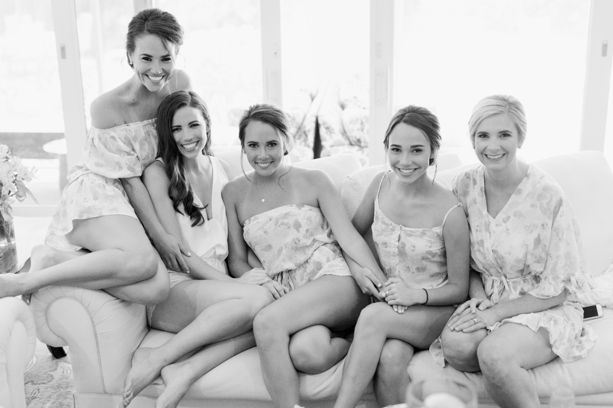 bride & bridesmaids in rompers getting ready Saint Simon Island Wedding Photography 