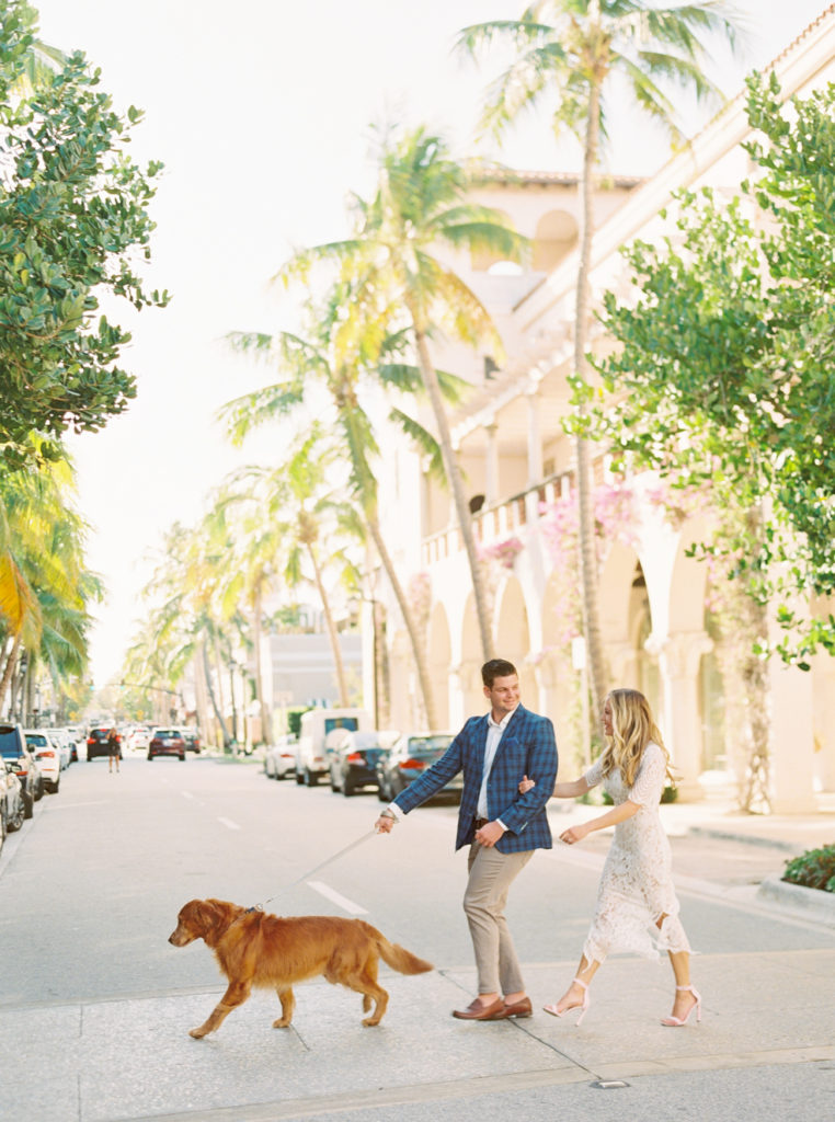 dogs in weddings, dogs at engagement sessions, west palm engagement session