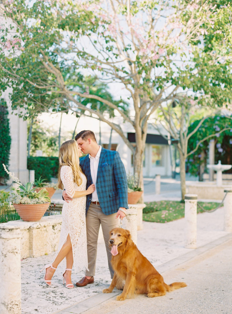 dogs in weddings, dogs at engagement sessions, west palm engagement session