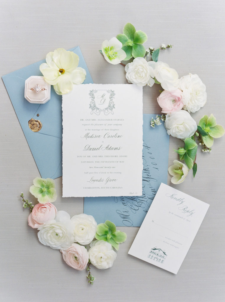 Charleston Wedding Photographer Fine Art Wedding Photographer Floral Wedding Inspiration Wedding Invitation