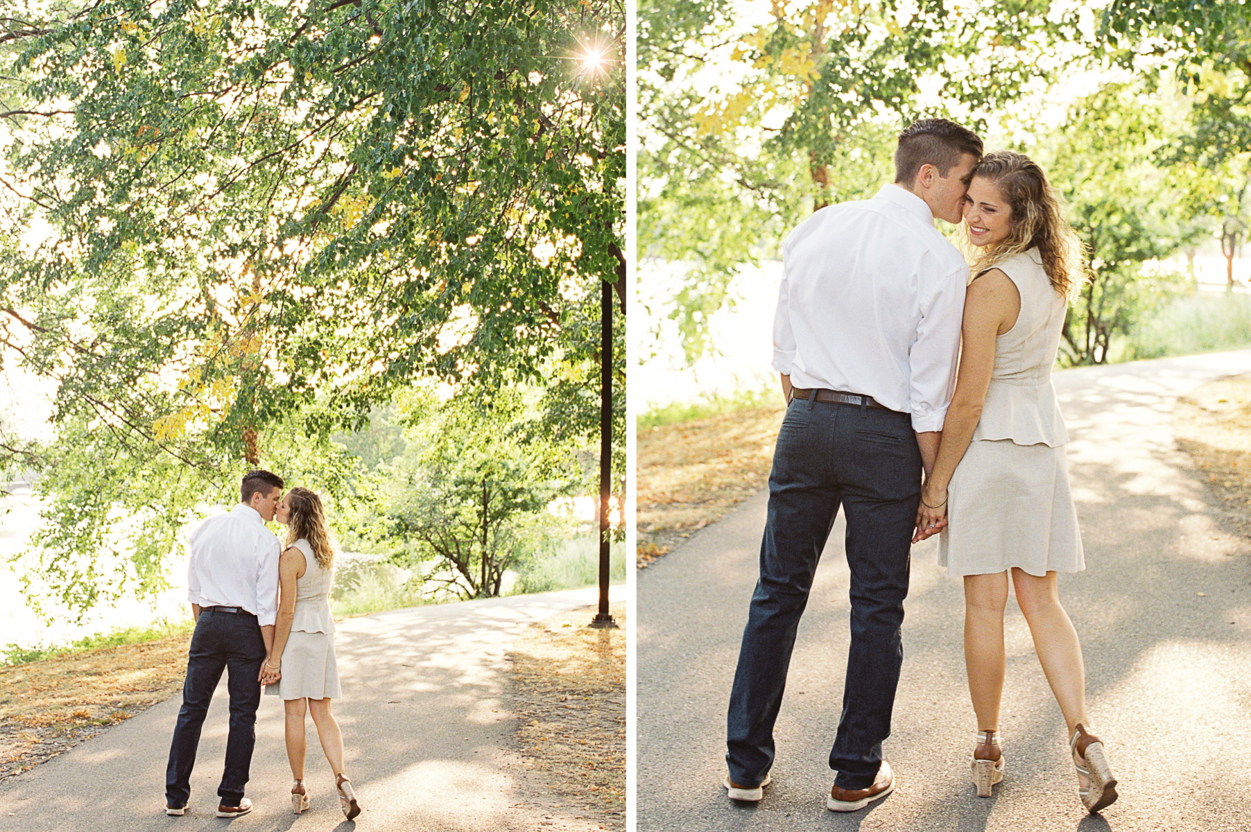 Boston Common Engagement Photo Session under willow trees