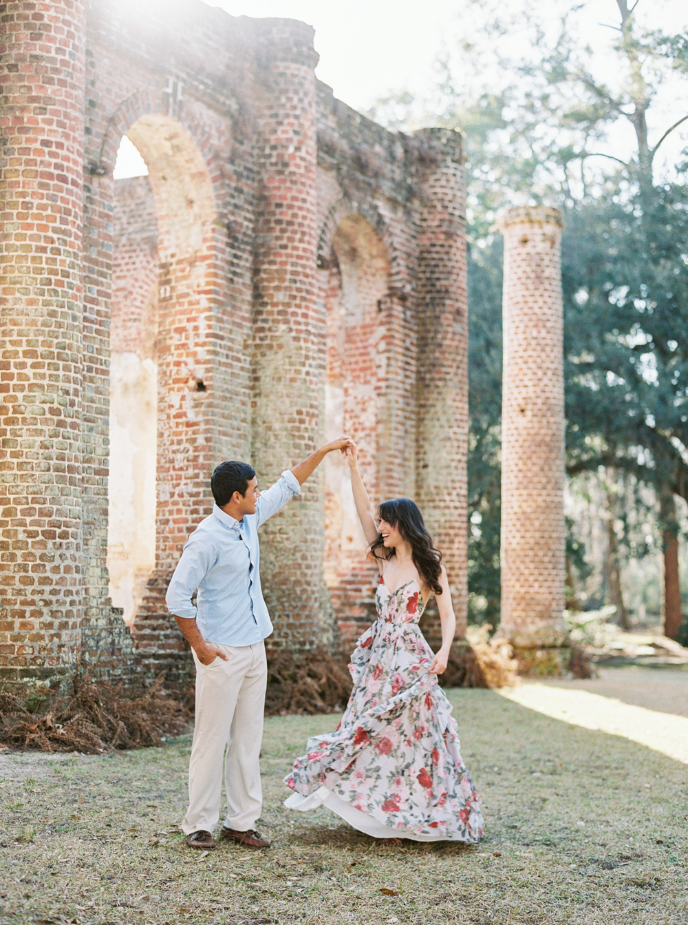 Old Sheldon Church Ruins Engagement Photography